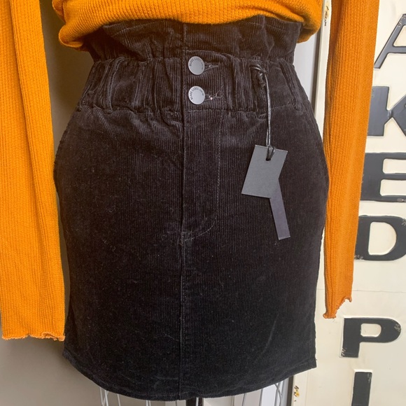NWT C’est Toi Black Label Cord Paperbag Skirt sz S - Picture 1 of 9